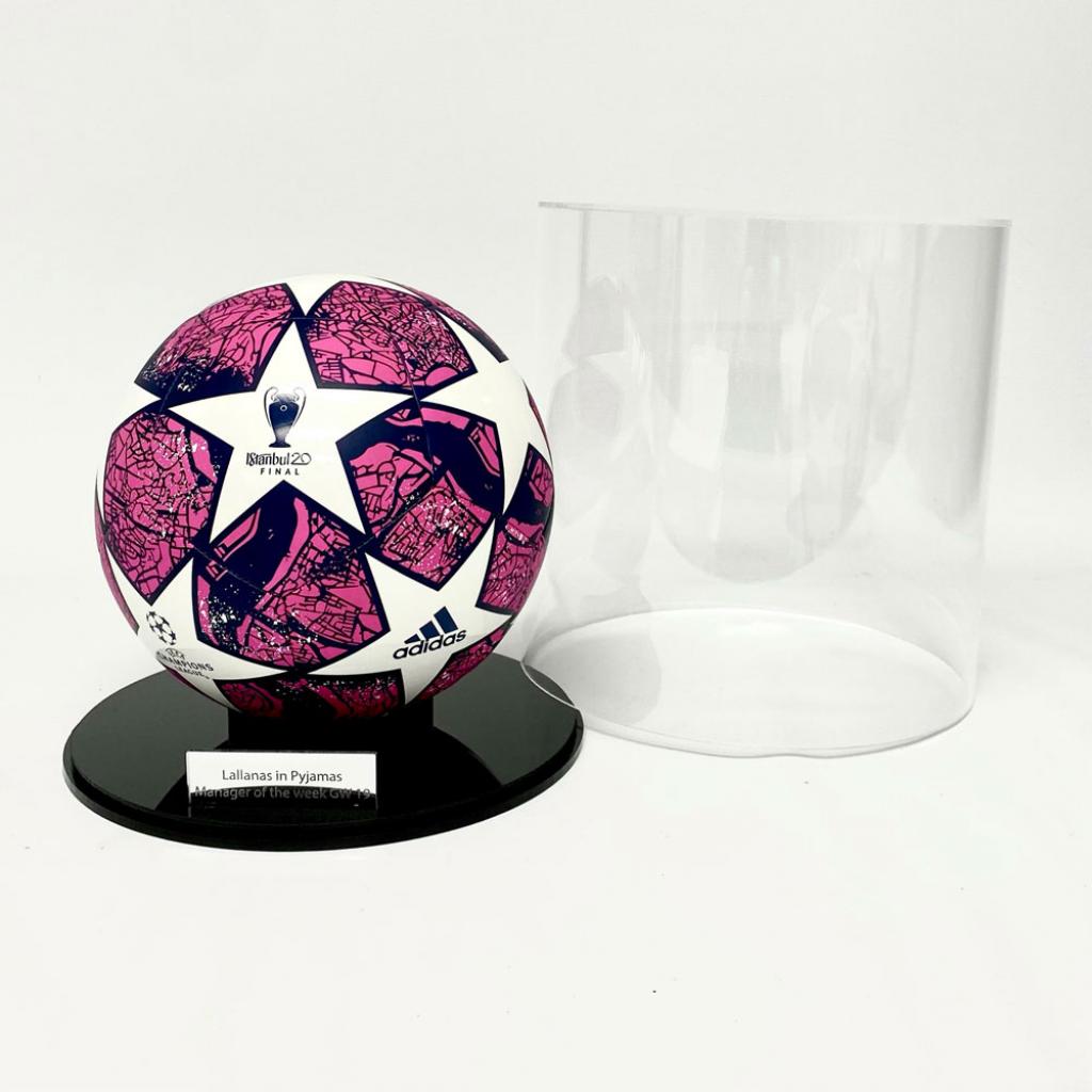 Cylindrical Football Display Case – additional product view