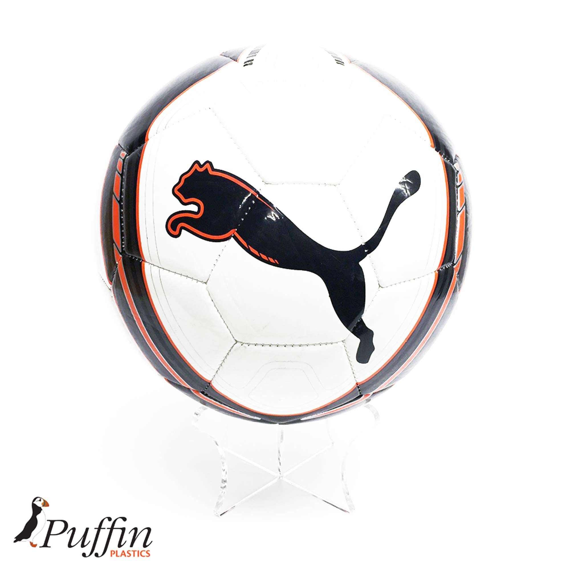 Football display stand and riser plinth – Clear