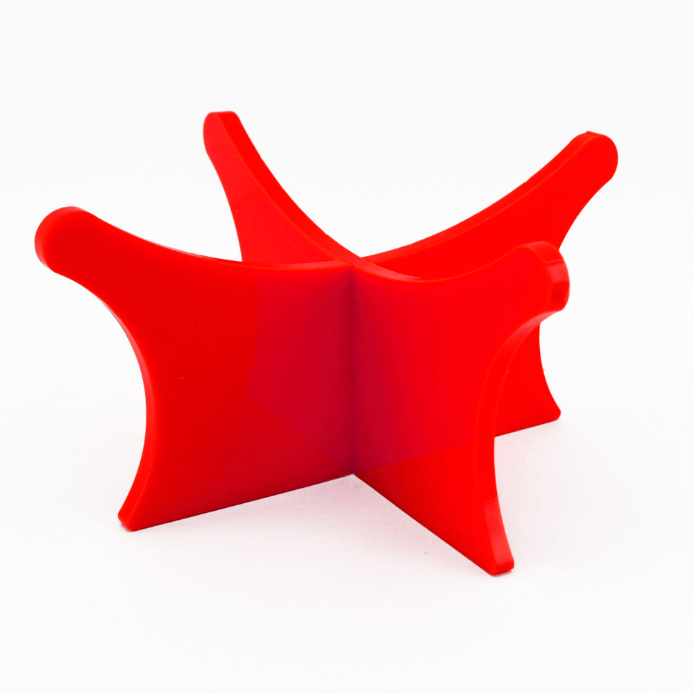 Football display stand and riser plinth – Red