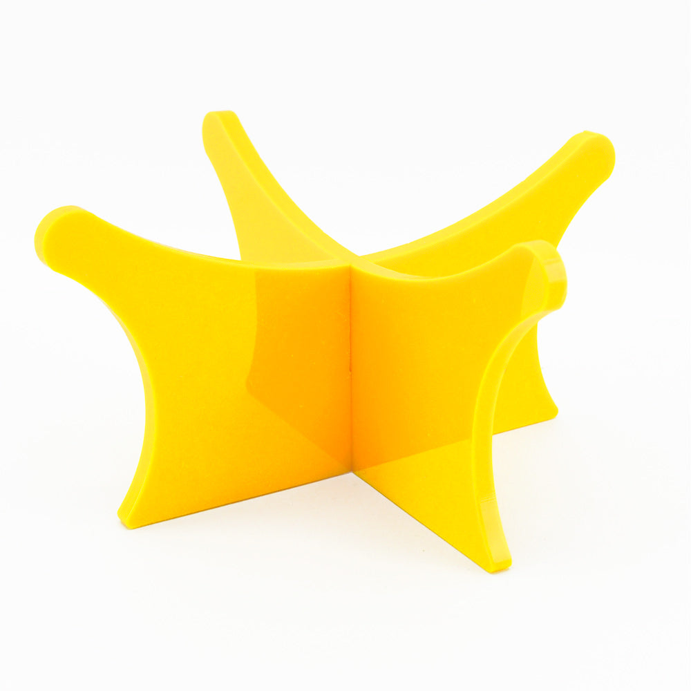 Football display stand and riser plinth – Yellow