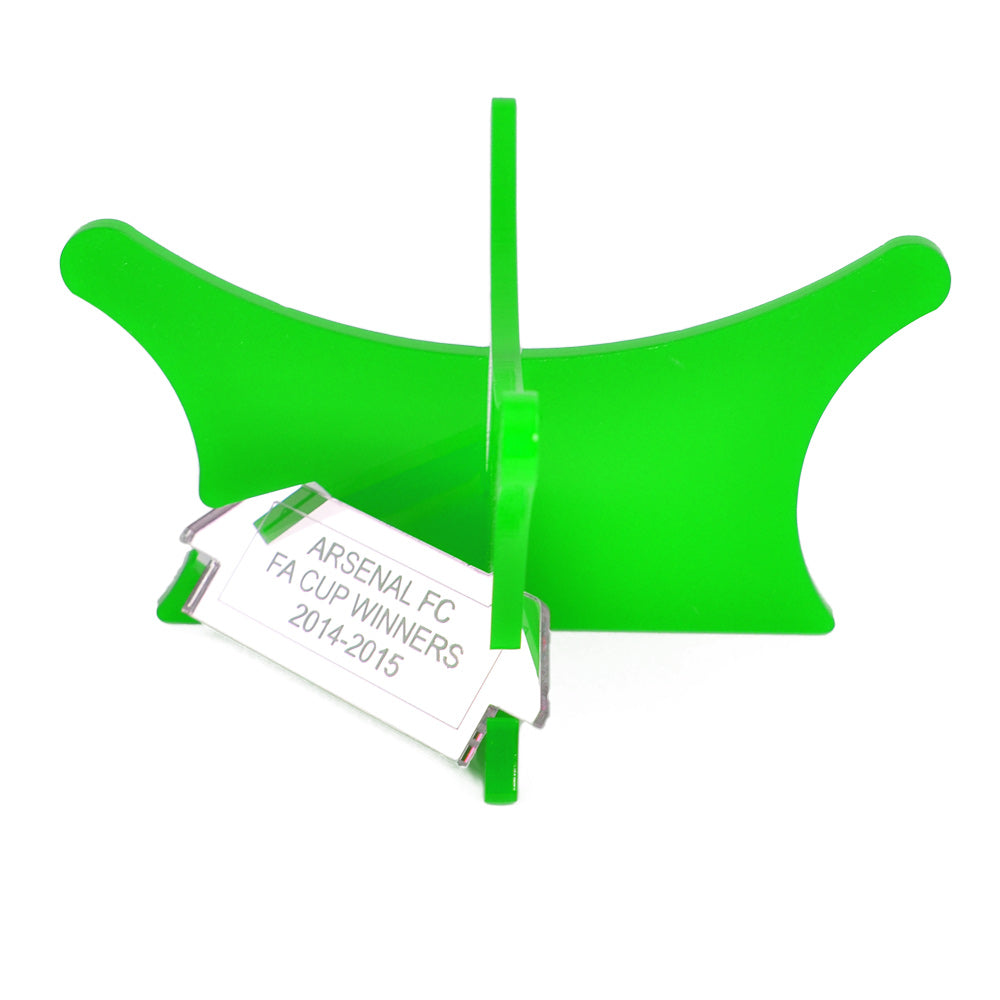 Football display stand and riser plinth with inscription – Green 6205