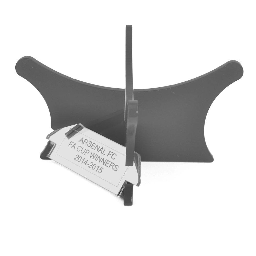 Football display stand and riser plinth with inscription – Grey 9640
