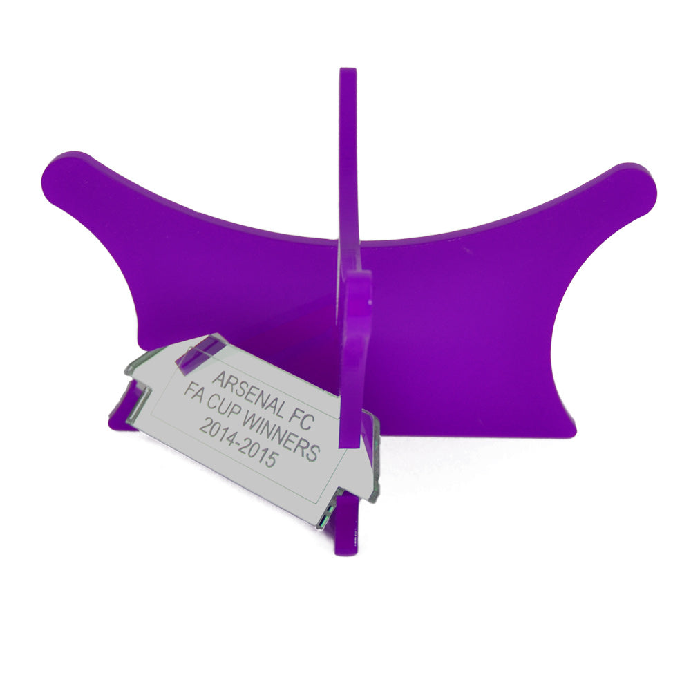 Football display stand and riser plinth with inscription – Violet 886