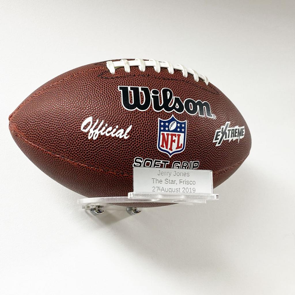 Landscape American Football Holder Wall Bracket - With Inscription – additional product view