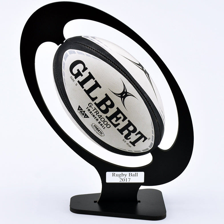 Rugby Ball Display Plinth - BLACK