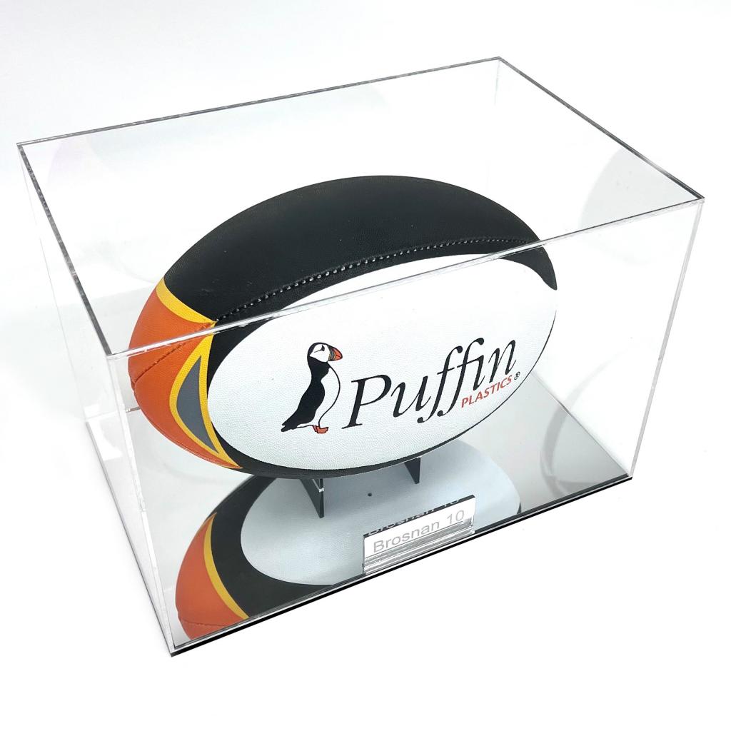 Rugby Ball Display Case (Landscape) - Mirror Base – additional product view
