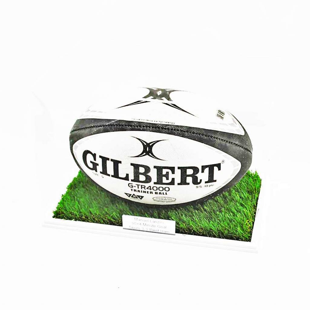 Rugby Ball Display Case (Landscape) With Grass Effect Base – additional product view