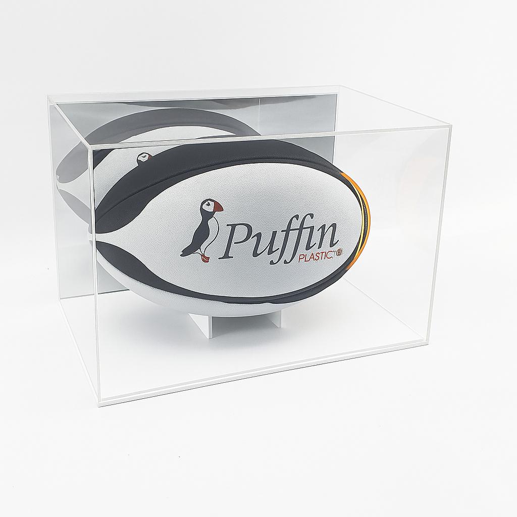 Rugby Ball Display Case (Landscape) - With Mirror Backing