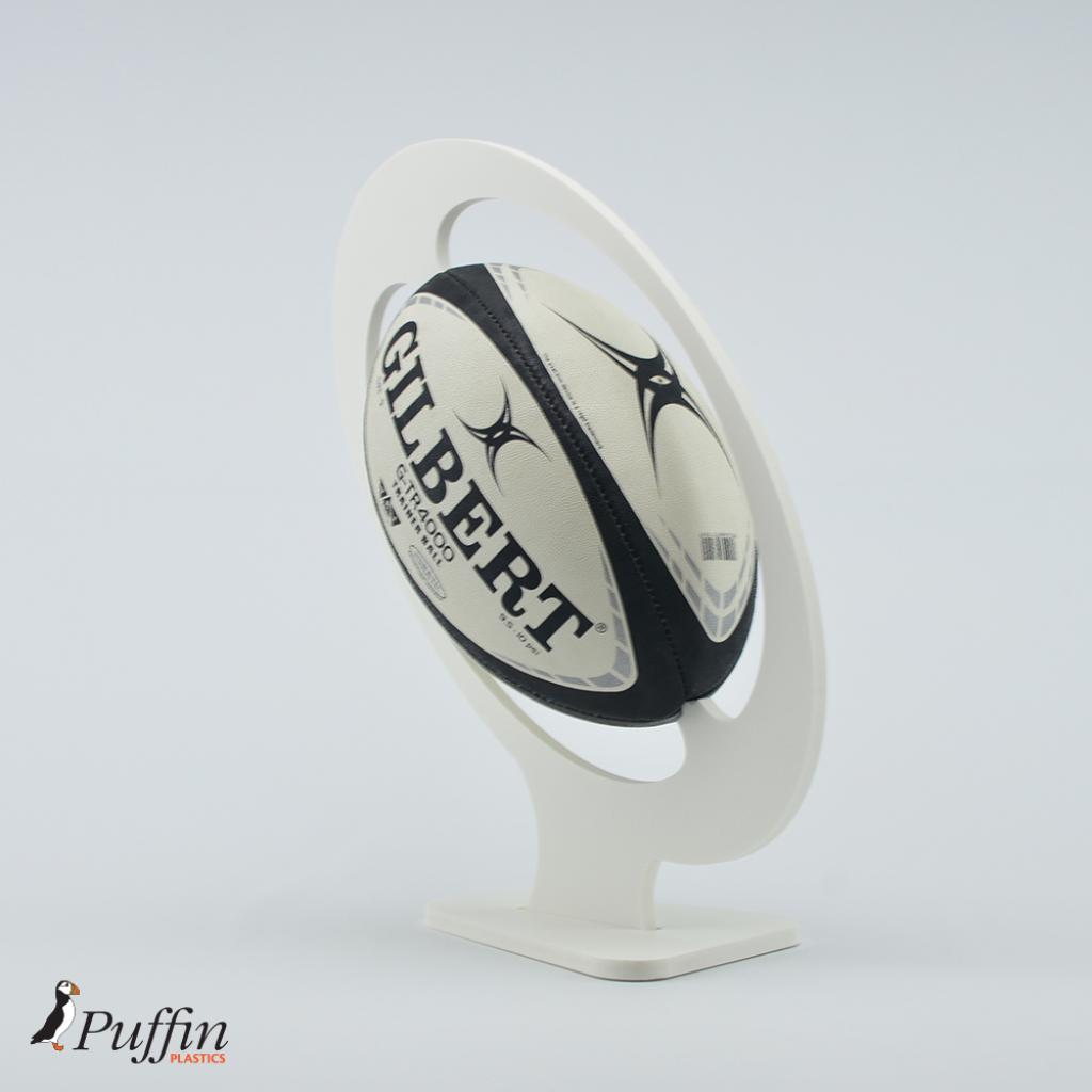Rugby Ball Display Plinth - WHITE – additional product view