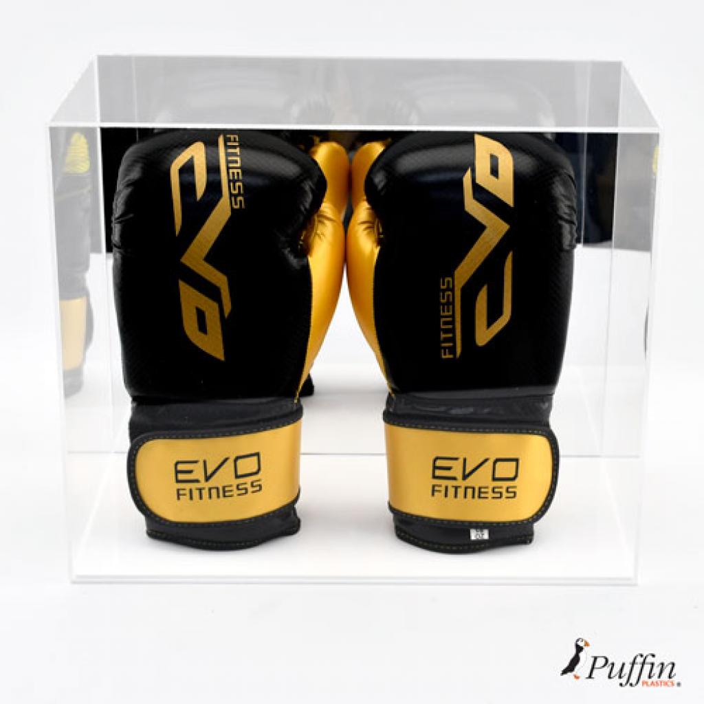 Boxing Glove Display Case - Double Portrait (With Mirror Backing)