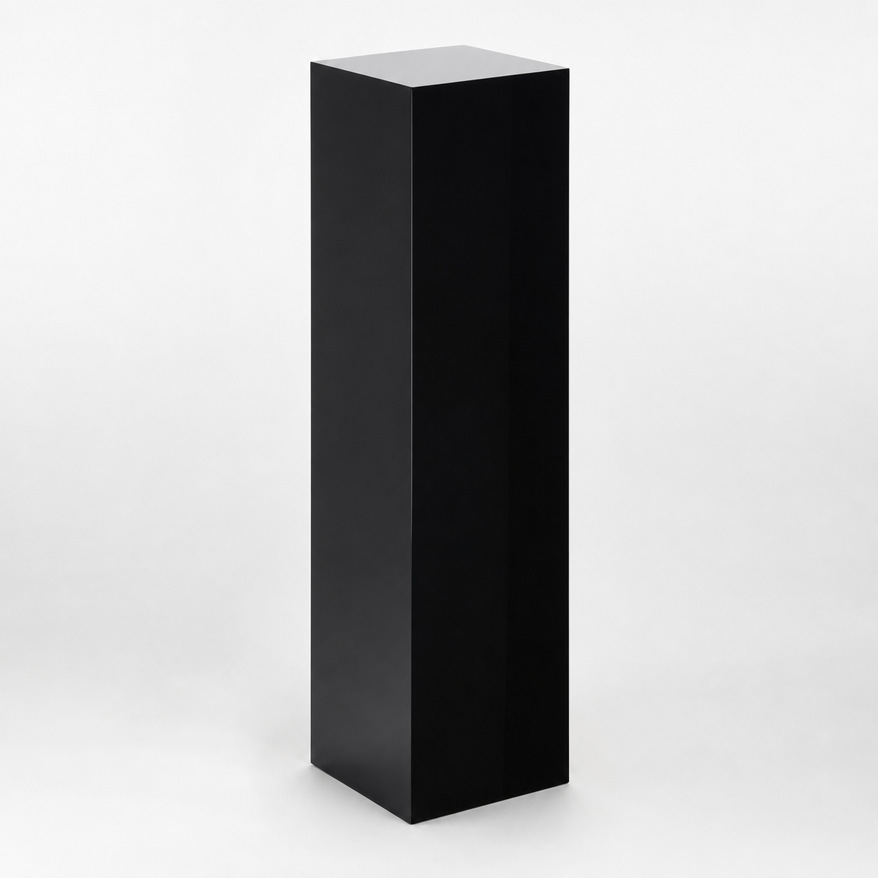Tall black acrylic display plinth made to measure