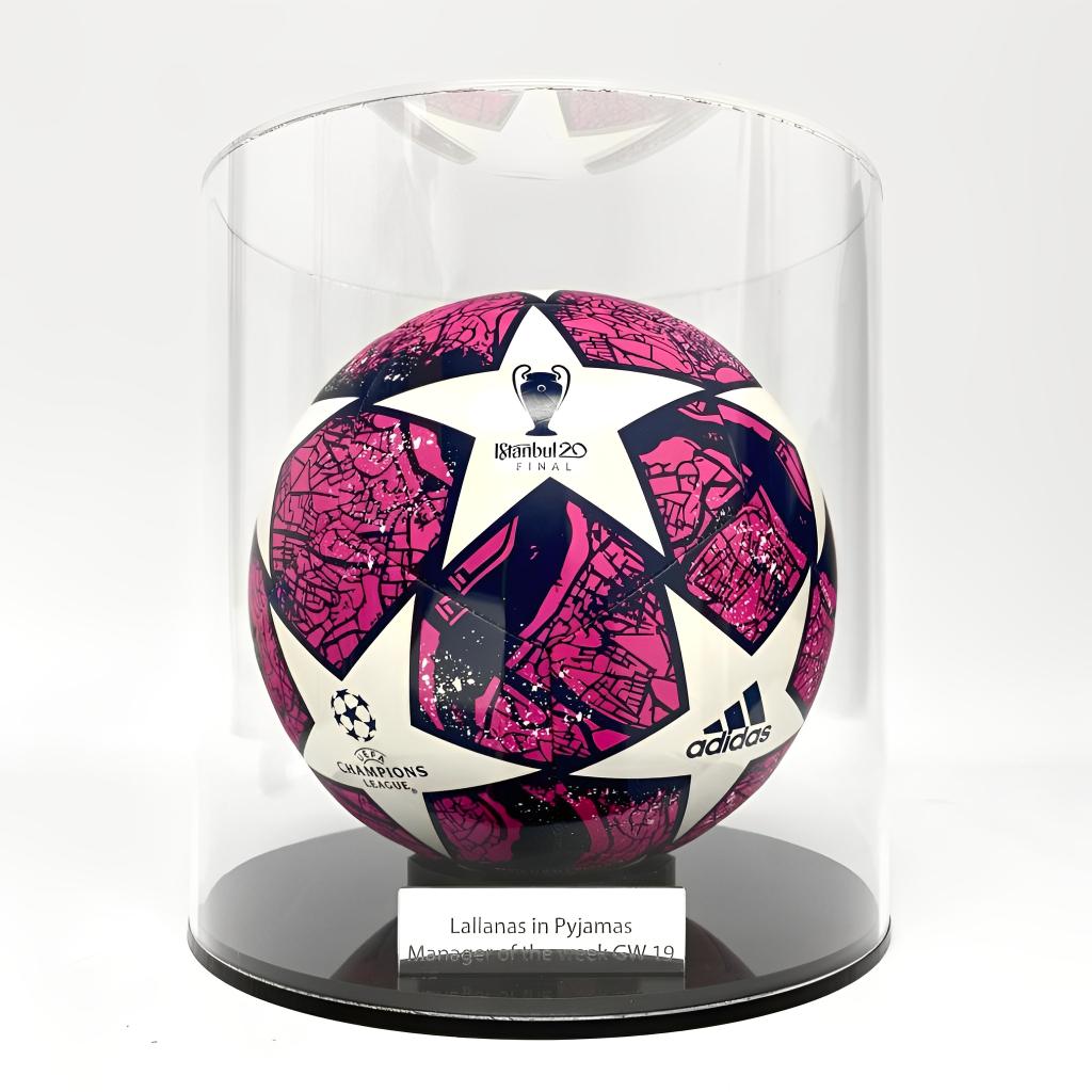 Cylindrical Football Display Case