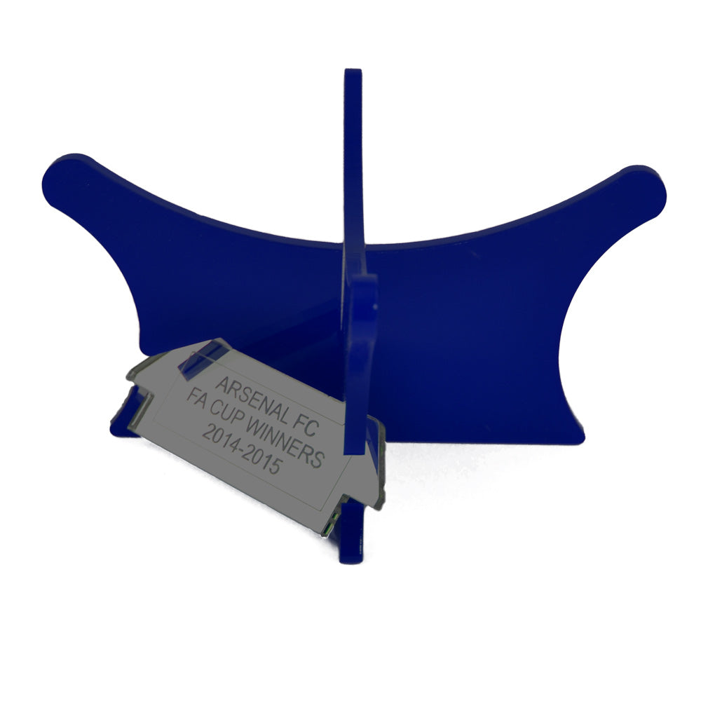 Football display stand and riser plinth with inscription – Blue 744