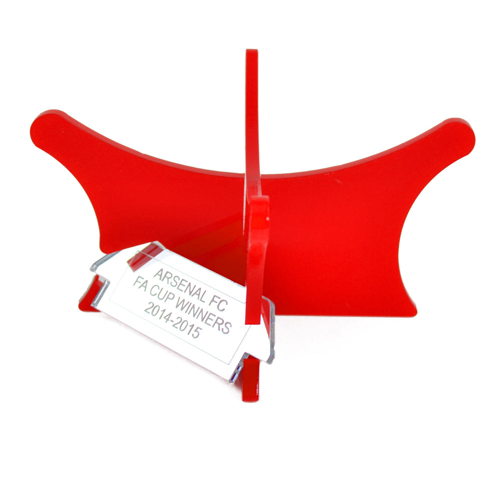 Football display stand and riser plinth with inscription – Red 433