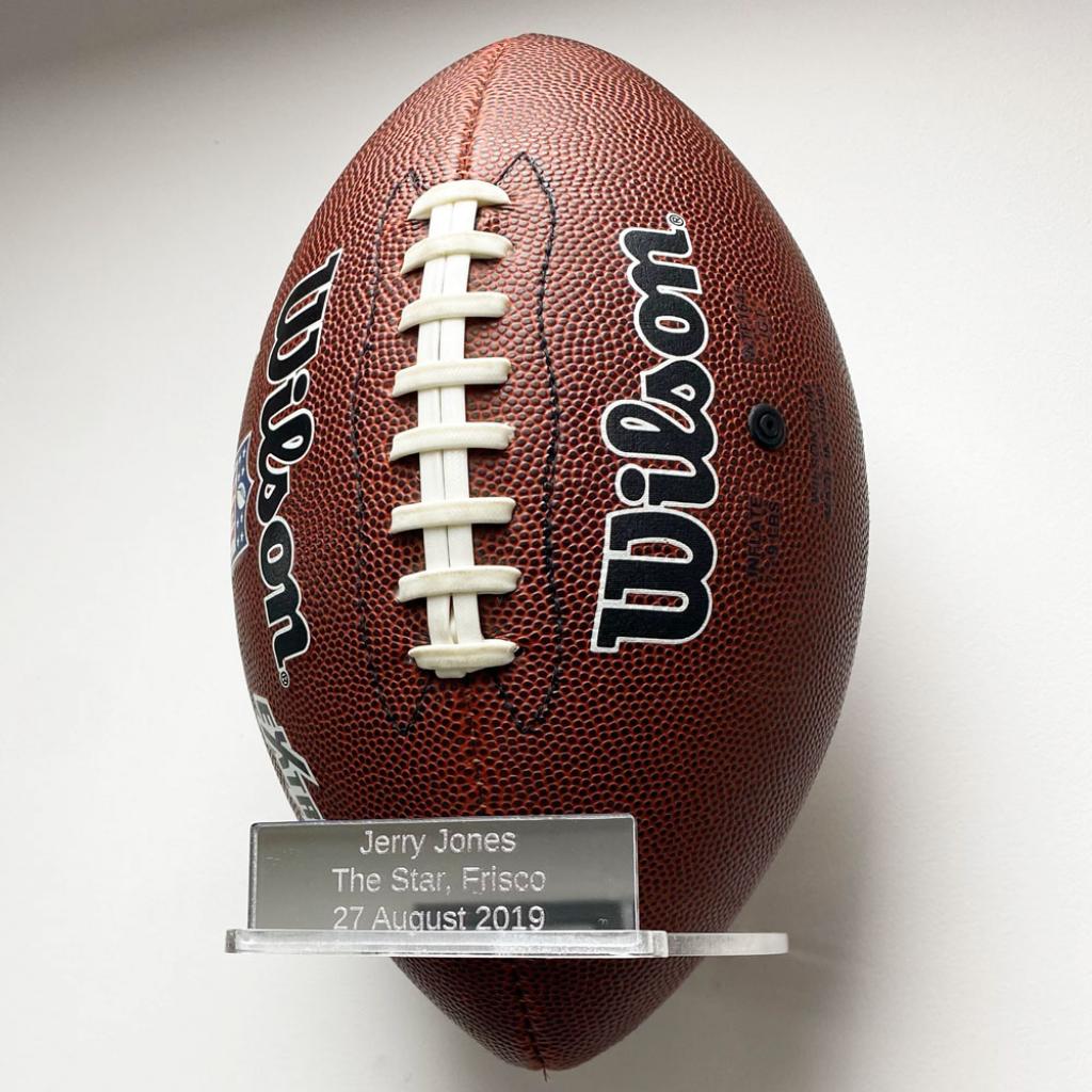 Portrait American Football Holder Wall Bracket - With Inscription – additional product view