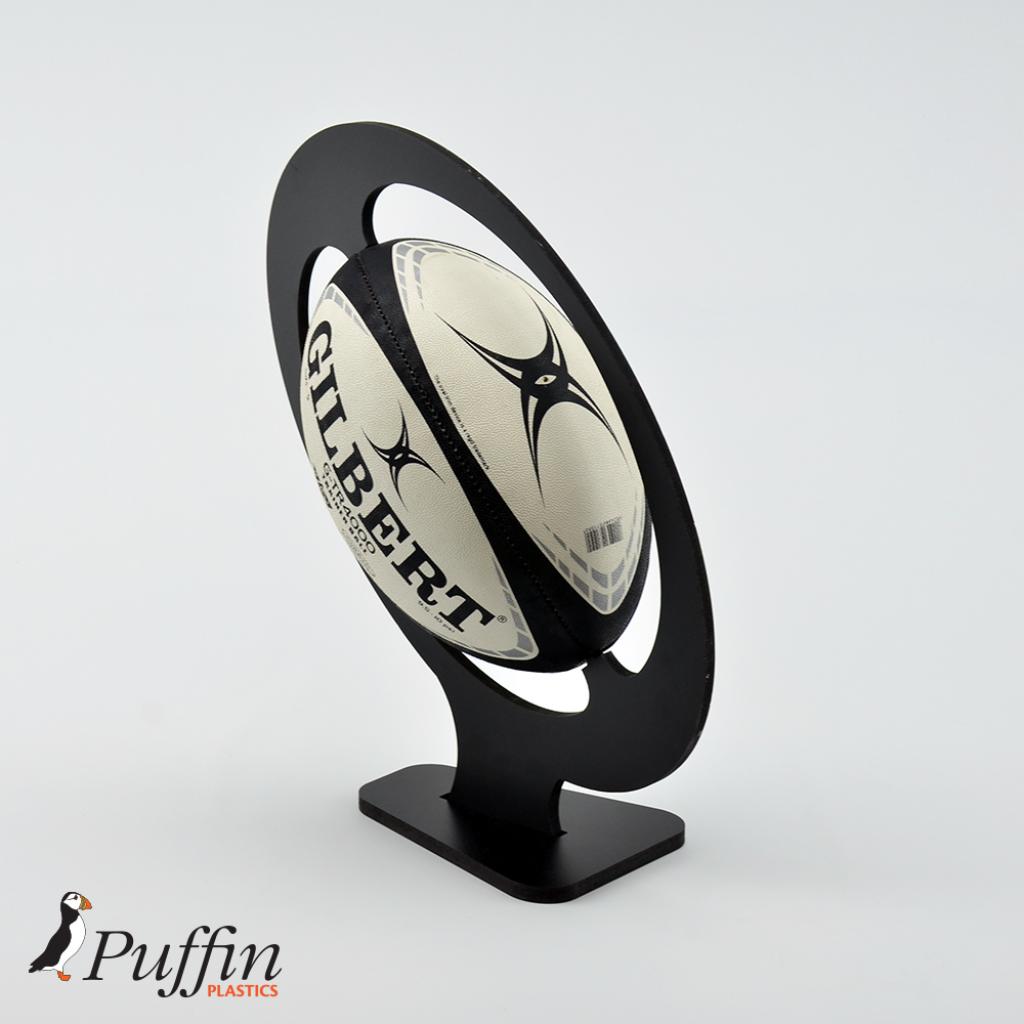 Rugby Ball Display Plinth - BLACK – additional product view